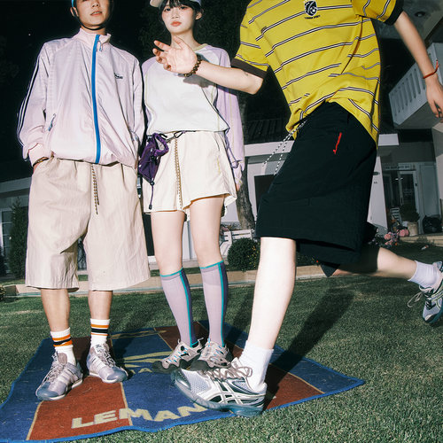 lemanism美式潮流抽绳休闲短裤男2026情侣款夏季新款宽松五分裤女 - 图1