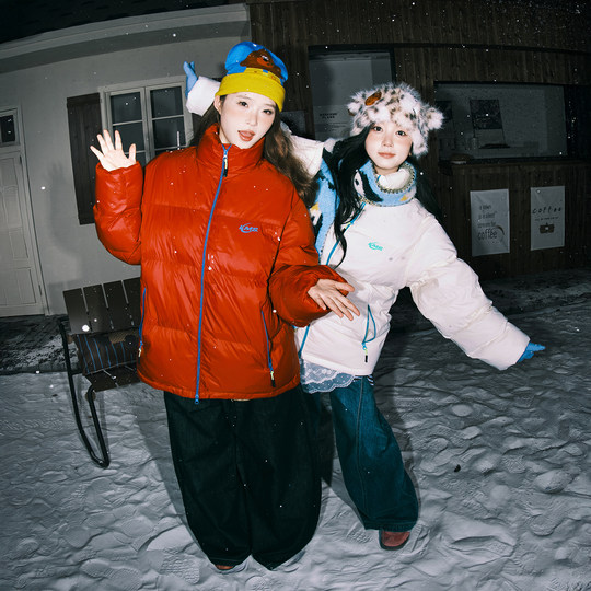 Fashion brand contrasting color bread jacket cotton coat 2025 autumn and winter couple