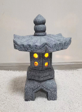 仿真石灯摆件仿古落地宫灯庭院枯山水新中式干景布置