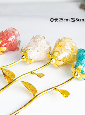 跨境热销天然白水晶玫瑰花手工DI