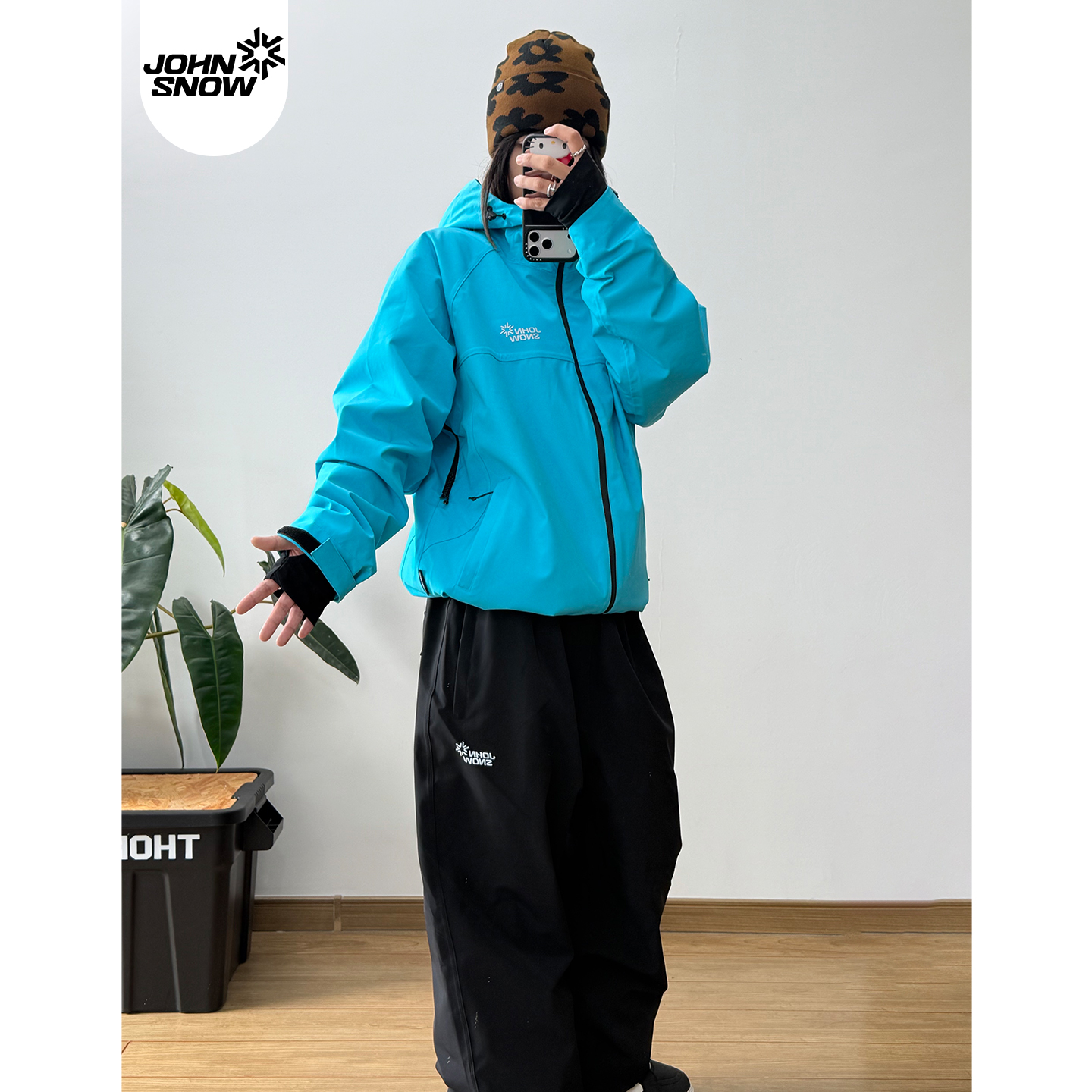 John snow滑雪服女款套装男单板3L全压胶防水防风25新款蓝色雪服 - 图0