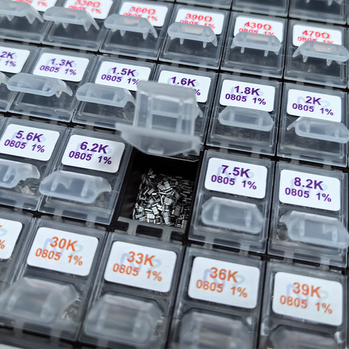 YAGEO  viking1%0603贴片电阻包128值格常用电阻样品盒样品本册包 - 图1