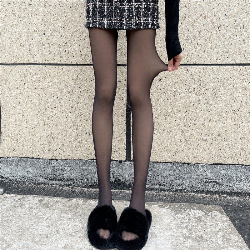 性感黑透肤一体裤女士秋冬加厚加绒黑丝袜假透肉打底裤连裤袜连脚,淘宝优惠券,粉丝福利购,淘宝优惠卷