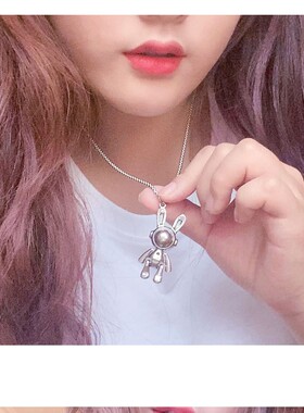 女小熊项链潮酷嘻哈朋克毛衣链