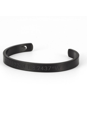 原创潮牌经纬度钛钢手镯男女坐标数字情侣手环创意百搭饰品礼物