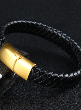 原创通用钛钢串饰配绳刺青手链