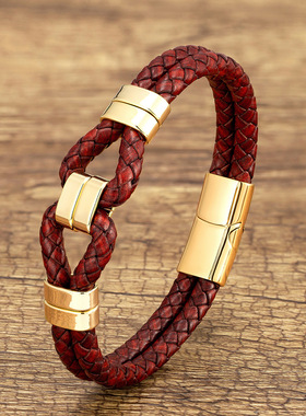 蛇年原创小众混编红绳手链环环相扣青年学生简约情侣手环潮红色男