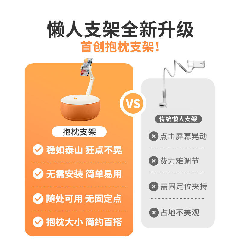 【高叶罗曼同款】赛鲸U2手机抱枕支架手机架床上懒人抱枕支架平板ipad支撑架床头床边沙发躺床玩手机支架-图3