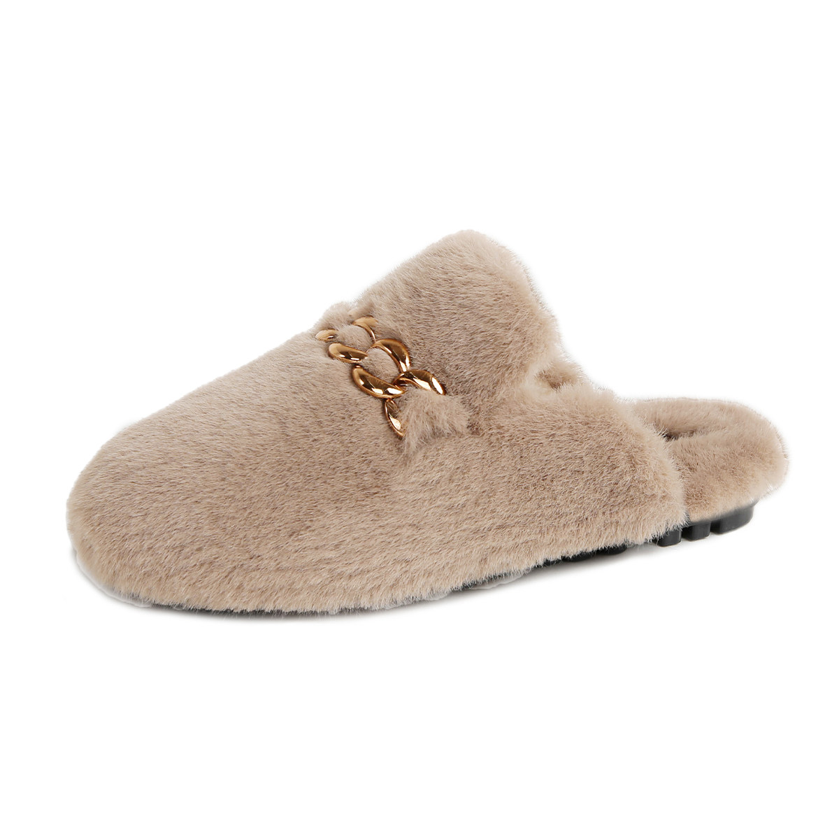 毛毛拖鞋女外穿高级感2025秋冬新款貂毛包头半拖大码棉拖鞋41到43,淘宝优惠券,粉丝福利购,淘宝优惠卷