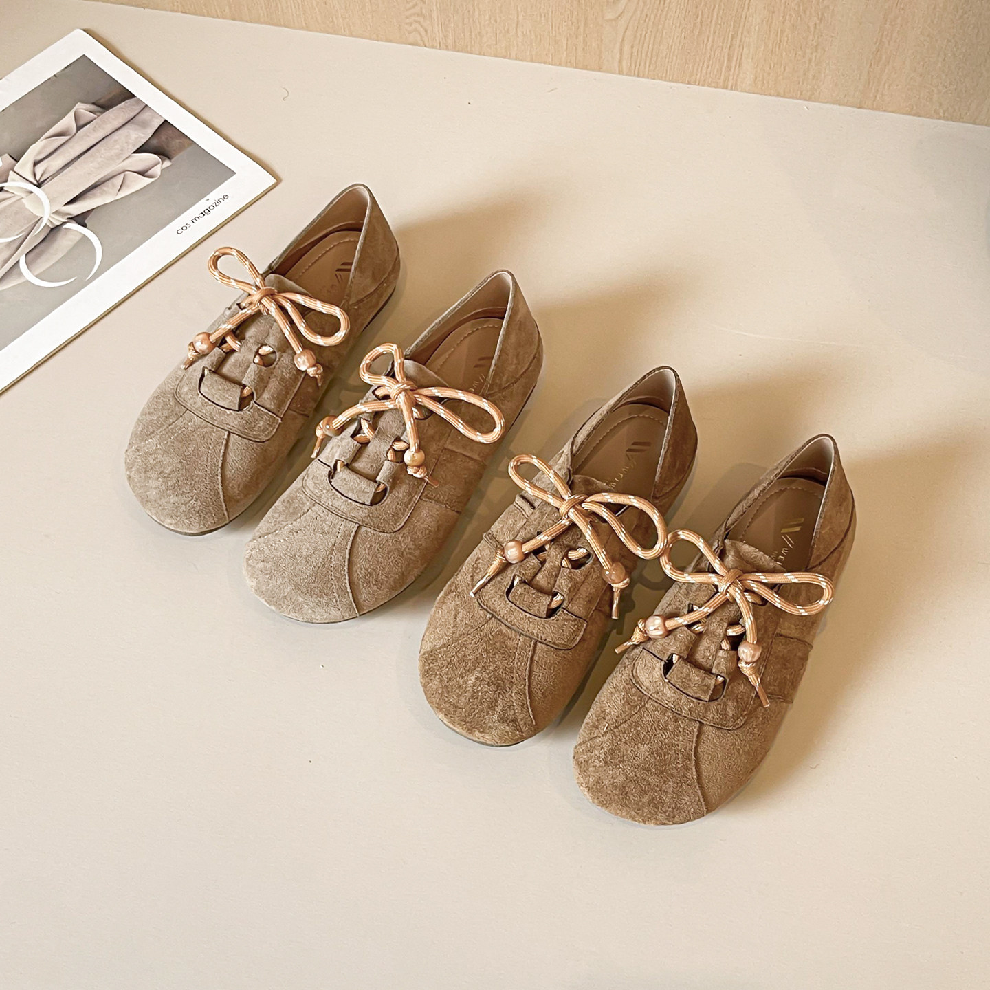 真皮~复古系带德训勃肯鞋女2025秋季新款平底孕妇豆豆鞋大码女鞋,淘宝优惠券,粉丝福利购,淘宝优惠卷