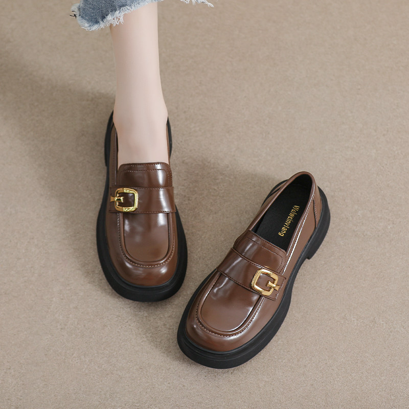 复古英伦风小皮鞋女春2026新款棕色单鞋厚底乐福鞋大码女鞋41到43,淘宝优惠券,粉丝福利购,淘宝优惠卷