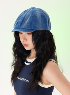 牛仔帽户外日系女夏季百搭贝雷帽