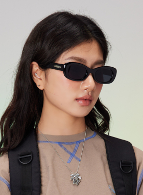 显脸小墨镜防紫外线日系女椭圆形
