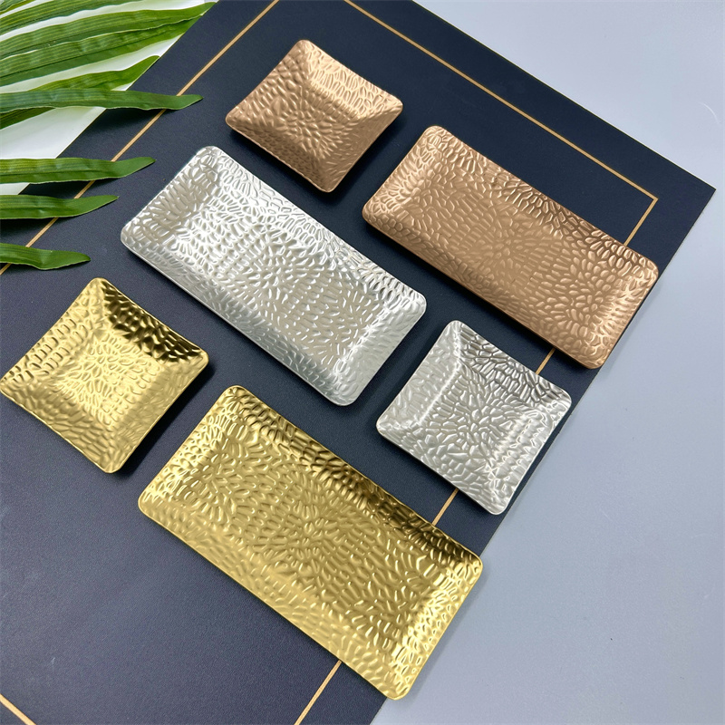 304不锈钢金色筷子架勺子托酒店专用筷子托长方形毛巾碟配套系列 - 图1