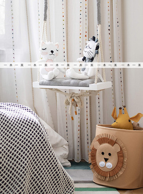 样板间儿童房动物图案收纳桶摆件