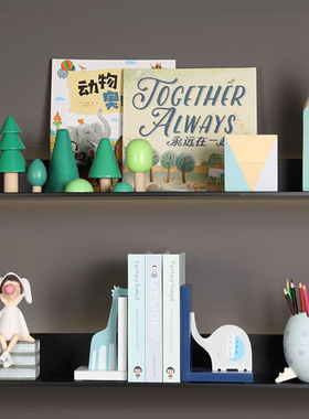 样板间绿色系儿童男女孩房摆件