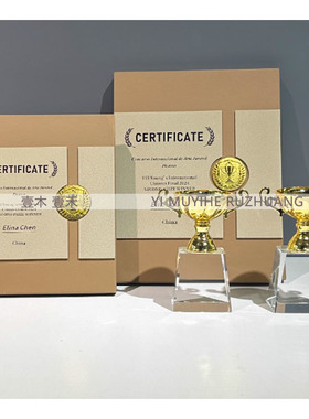 样板间奖杯荣誉奖牌桌面柜内摆件