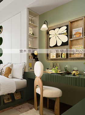 样板间儿童房绿色森林系创意摆件