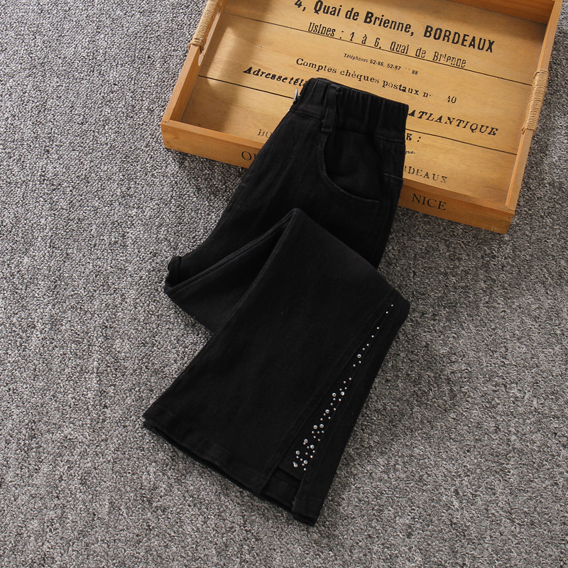 微喇叭女童裤子秋冬2025新款儿童洋气时髦中大童网红加绒软牛仔裤,淘宝优惠券,粉丝福利购,淘宝优惠卷