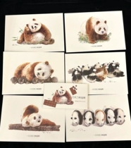 Panda Post Office Generation Buy Chocolate Internet Red Traffic Panda Ah Seven Paparazzi Ink Painting Panda Postcard Suit