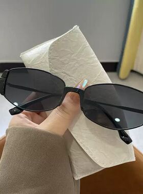 韩版金属质感茶色墨镜网红小棕镜情侣款复古遮阳ins夏季太阳镜女