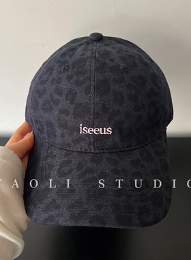 YAOLI美式复古iseeus刺绣豹纹棒球帽子女户外遮阳显脸小鸭舌帽男