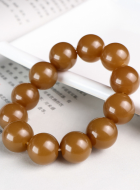 且末料红糖圆珠18mm男款玉手链