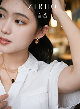 明星同款亮面水滴耳钉女镜面金属感耳饰极简轻奢通勤百搭气质耳环