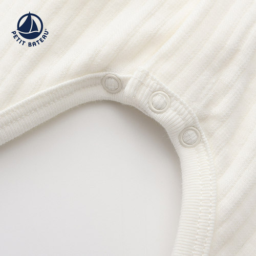 Petitbateau小帆船2024秋季新品婴幼儿纯棉宝宝长袖连体衣A0AS9 - 图2