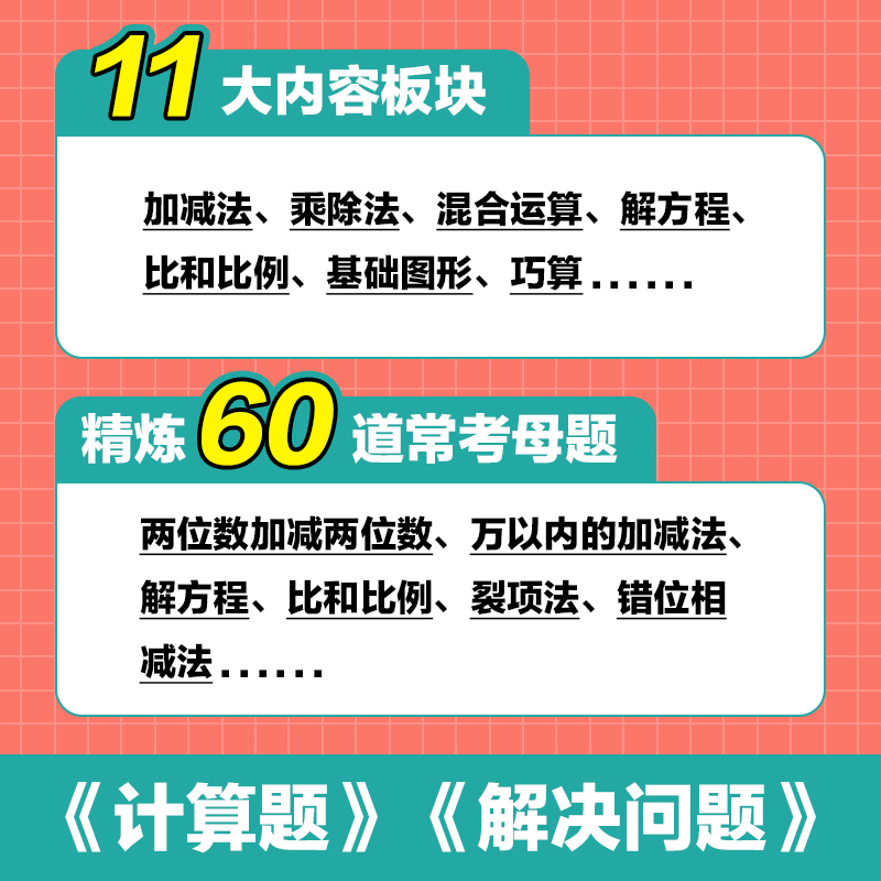 官方正版 小学母题 语文数学 基础知识 小升初 阅读理解提 口算计算 解决问题通用工具书 答题效率解题模板 2024一二三四五六年级