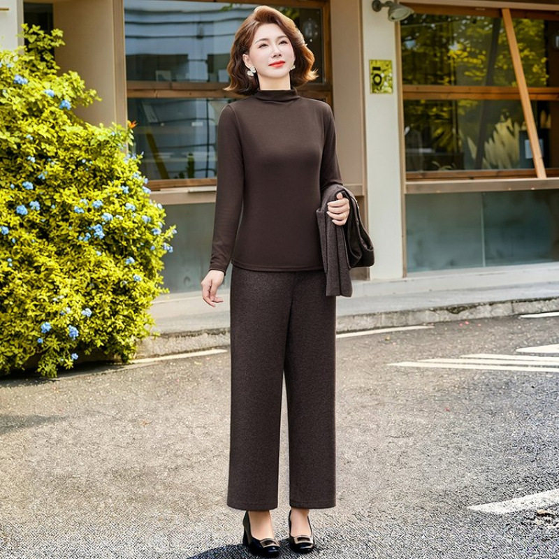 Authentic mother's new autumn clothing, dignified and atmospheric vest suit, middle-aged women's clothing, noble lady's temperament clothes, spring and autumn