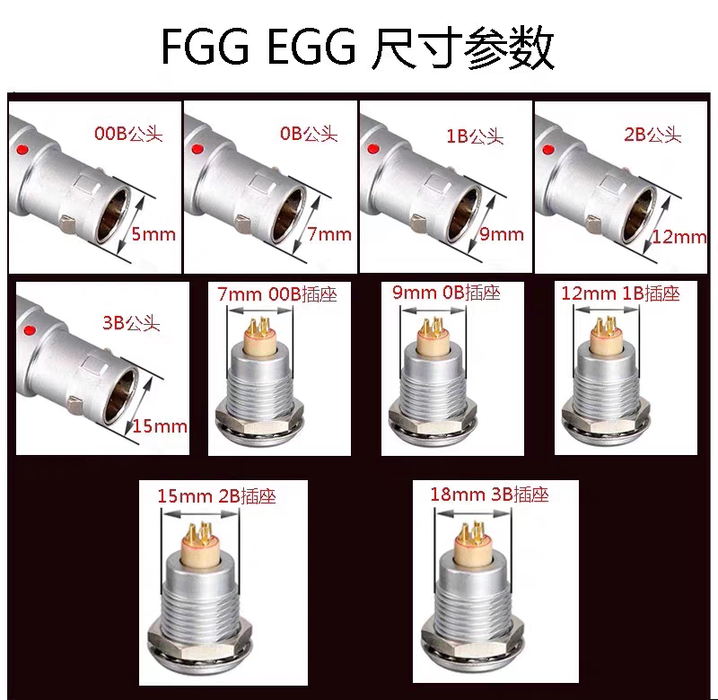 FGG 0B 1B 2-16芯公对公推拉自锁快速插头高柔拖链屏线接插件线束