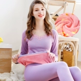 Удерживающее тепло утепленное нижнее белье, комплект, термобелье для школьников, штаны, свитер, круглый воротник, в обтяжку