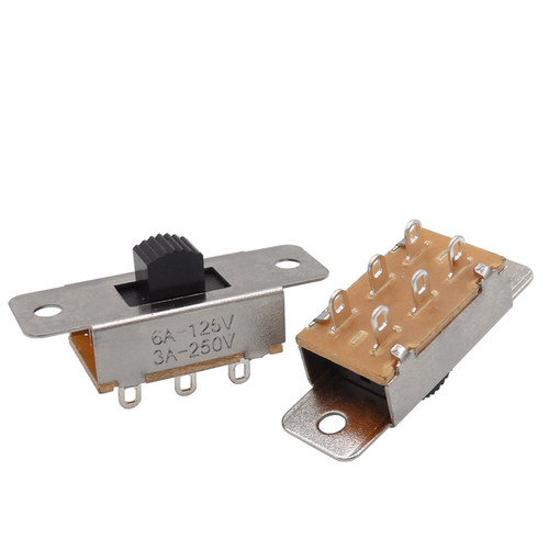 SS-23F19拨动开关3档6脚3A250V 6A125V有耳攻牙无牙车载冰箱开关 - 图3