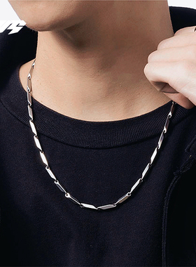 EBYG菱形钛钢项链男士高级感男潮男生链子配饰锁骨链潮牌百搭