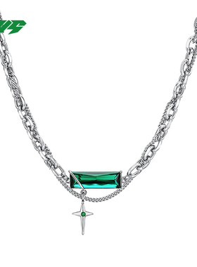 EBYG绿野微光项链ins嘻哈冷淡风小众高级感拼接古巴链送男友礼物