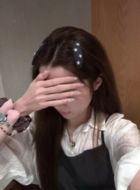Busan甜酷星星波点发夹掰掰夹高级感边夹侧边碎发夹前额刘海夹女