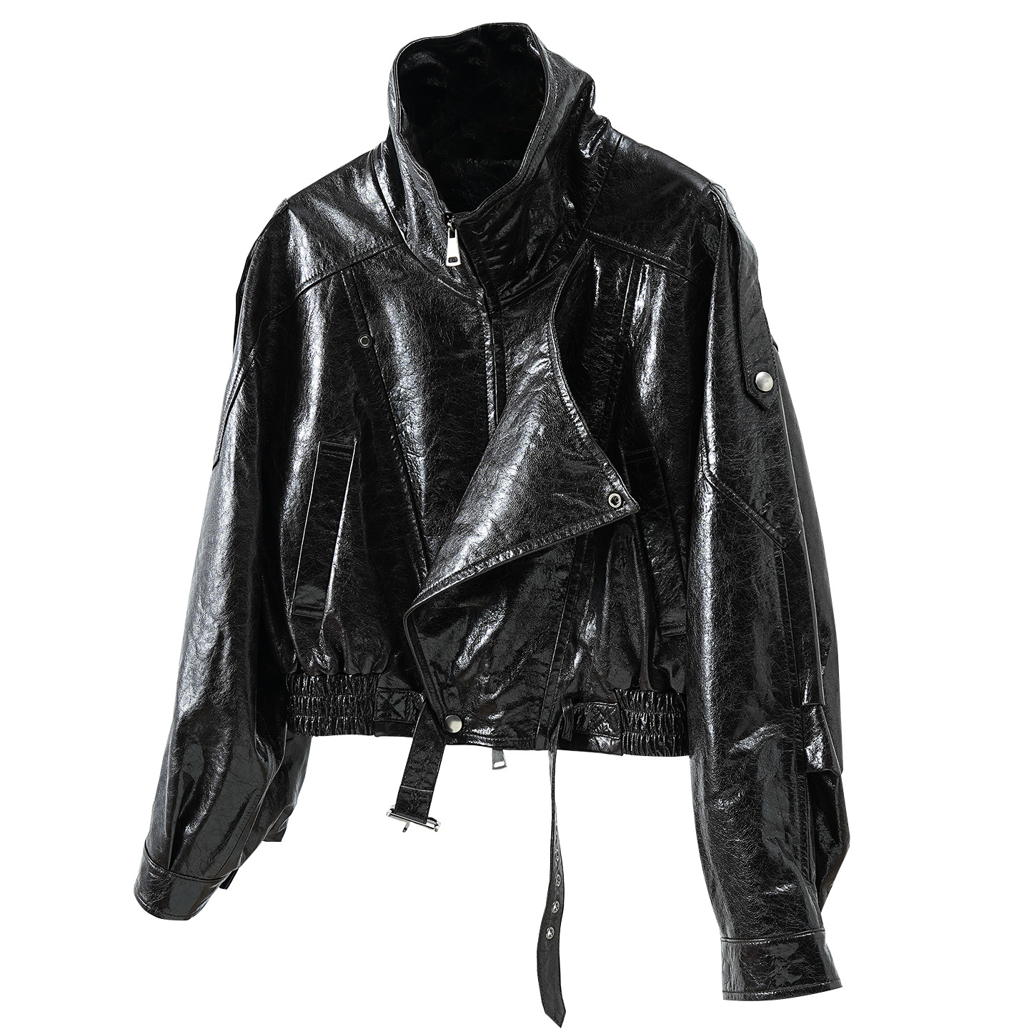 欧洲站高端亮面小羊皮真皮皮衣女短款2026春新款小个子皮夹克外套,淘宝优惠券,粉丝福利购,淘宝优惠卷