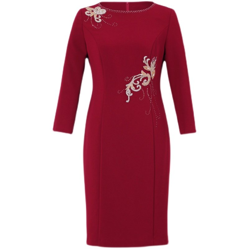 2024冬款婚礼妈妈装时尚妈妈宴会礼服年轻喜婆婆婚宴服