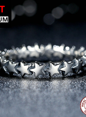 跨境百搭时尚首饰气质饰品配饰个性纯银s925戒指 星际五角星星空