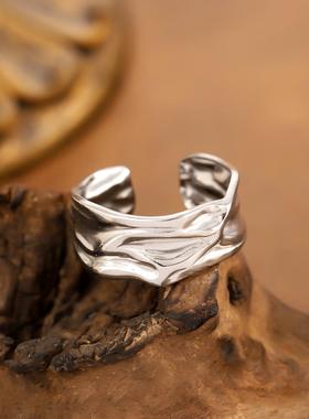 钛钢不规则开口轻奢戒指