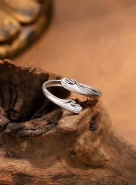 钛钢情侣戒温柔拥抱设计