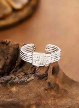 多层线条圆圈戒指女小众设计感