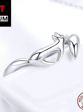 艾芙乐S925纯银戒指简约小狐狸