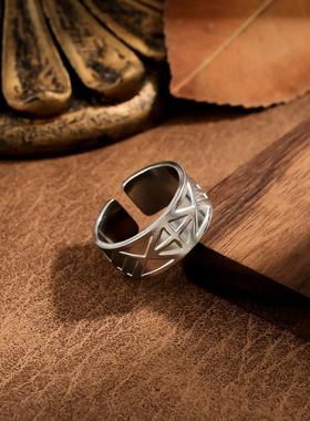 艾芙乐原创精致花纹蝴蝶戒指s925