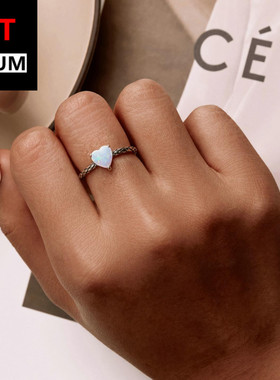 艾芙乐欧美时尚流行纯银爱心欧泊