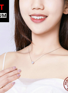 纯银项链女闪亮锆石s925银项饰