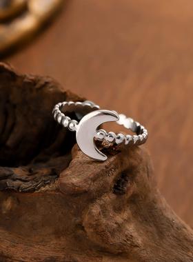 法式复古钛钢镀金可调节戒指