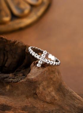 冷淡风不锈钢十字戒指女款