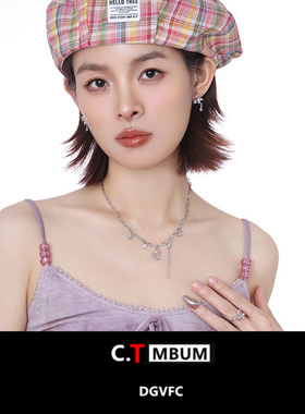 彩色锆石蝴蝶项链女2025新款高级
